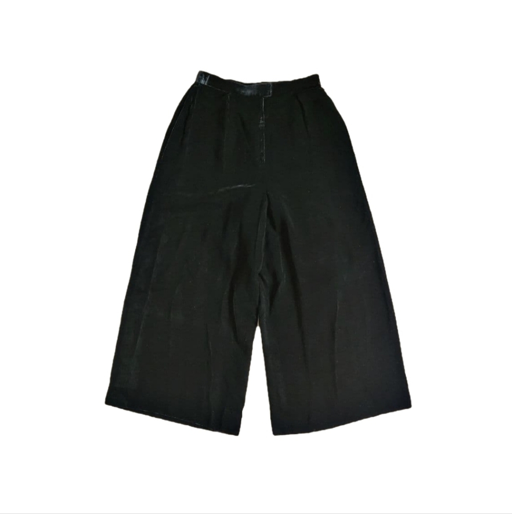 Dior Elegant Black Velour Wide-Leg Pants